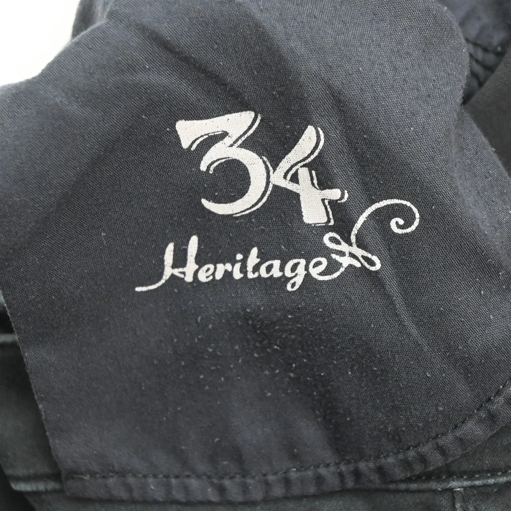 34 Heritage 36x36 Black Brushed Stretch Denim Straight 5 Pocket Mens Jeans